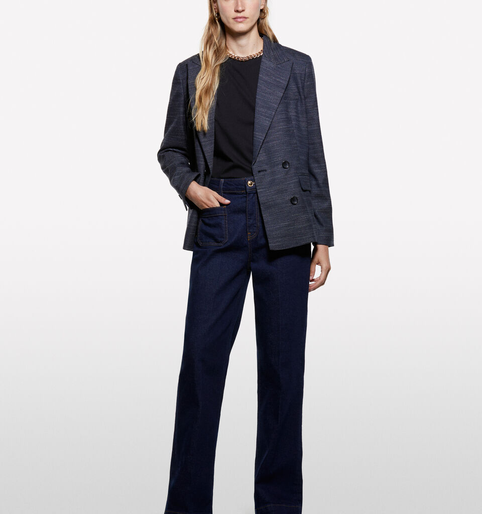 Blazer de flanela azul-escuro - blazers para mulher - Azul-Escuro | Sisley image number 1